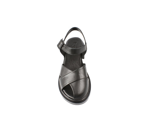 Sandale casual, dama, ANNA VIOTTI, D47-1090 negru, piele naturala